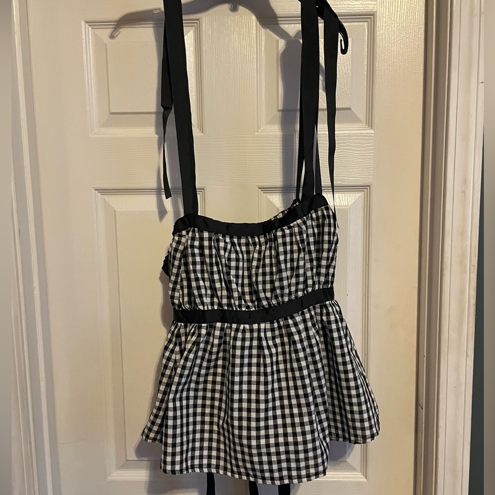 Black and White Checkered country blouse women’s xl